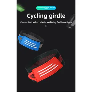 Adjustable Elastic Cycling Leg Strap - Anti-Roll Chain Pants Band for Mountain & Road Bikes 49097