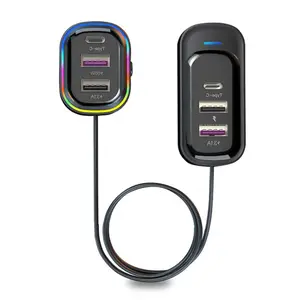 Car Charger 66W 15W 12-24V 6Port Tools Multifunctional Phone Device Car Device for Car Truck Van SUV, 66W car charger features 6 ports