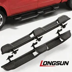 Longsun Running Boards for 2019-2026 RAM 1500 Crew Cab (4 Full-Size Doors) - Carbon Steel Powder-Coated Nerf Bars Side Steps, Full-Size Truck Auto Replacement Kick Plates