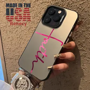 Pink Cross Pattern Phone Case for iPhone 15 16 14 Pro Max 13 12 11 XR XS Plus E Shockproof Anti-Scratch Durable PC Back Protective Cover Cellphone Protective