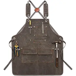 Thickened canvas aprons, workwear for woodworking, electrical work, and gardening, tool aprons, outdoor work aprons, thickened workwear, tooling aprons, tool bags