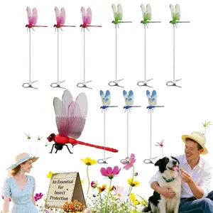 12pieces of dragonfly insect traps, 3D artificial dragonfly hat traps, dragonfly garden decorations, dragonfly trap insect repellents, bird and fly prevention devices for gardens, terraces, and balconies, Metal Clip Mosquito Repellent Hat Clip, Fishing