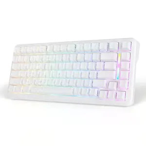 MAMBASNAKE M82 HE Mechanical Gaming Keyboard 75%, Hall Effect Magnetic Switch, Fast Trigger Mode Adjustable Actuation, 8000Hz Polling Rate, RGB Backlit Wired Keyboard for Laptop/PC Gamer-White