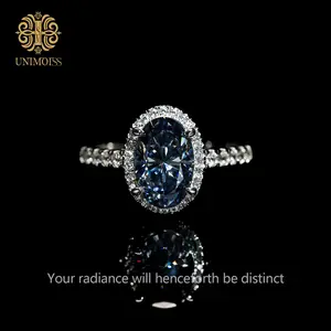 Unimoiss 3ct Oval Lab-Created Moissanite "Match Made in Heaven" Ring, S925 Silver, Hypoallergenic and Tarnish-Resistant, Unisex.Suitable for daily wear, and other occasions; an ideal gift for birthdays, anniversaries, and more. Engagement Wedding Bands