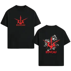 [EOVCAU]Men's Short-Sleeve Round-Neck Cotton T-Shirt，Code Geass Lelouch Graphic T-Shirt，Ribbed Oversized Seamless Fabric Heavyweight Loose Cotton Short-Sleeve Apparel, Classic Unisex Streetwear，Gift for Anime Fans