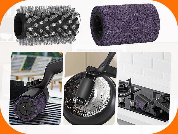Drayvorx Electric Grill Brush for Outdoor, 2026 TikTok BBQ Grill Cleaner with 2 Heads, 3-Speed & Angle Adjust Cordless Rotary Grill Brush, 150Mins Runtime Grill Cleaning Brush for Barbecue Grates