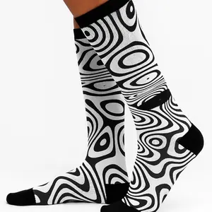 Trendy AF Shop Zebra Print Crew Socks Soft Stretchy Y2K Style Women's Legwear Breathable Spandex Ribbed Cushioned Soles Summer Wear All Over Print Womenswear Comfy - Fit