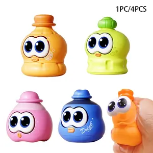 1PC/4PCS Squeeze Animal Toy with Pop-Out Eyes, Stress-Relief Rebound Toy, Eye-Popping Pinching Decompression Toy, Office Stress Reliever, Creative Prank Gift & Decoration.