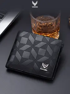 Vincess Men's RFID Blocking, Trifold Business Casual Purse, Multi-Function Credit Card Holder with 2 ID Windows, Business Style Wallet