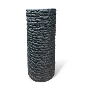 Black Braided Cement Textured Vase