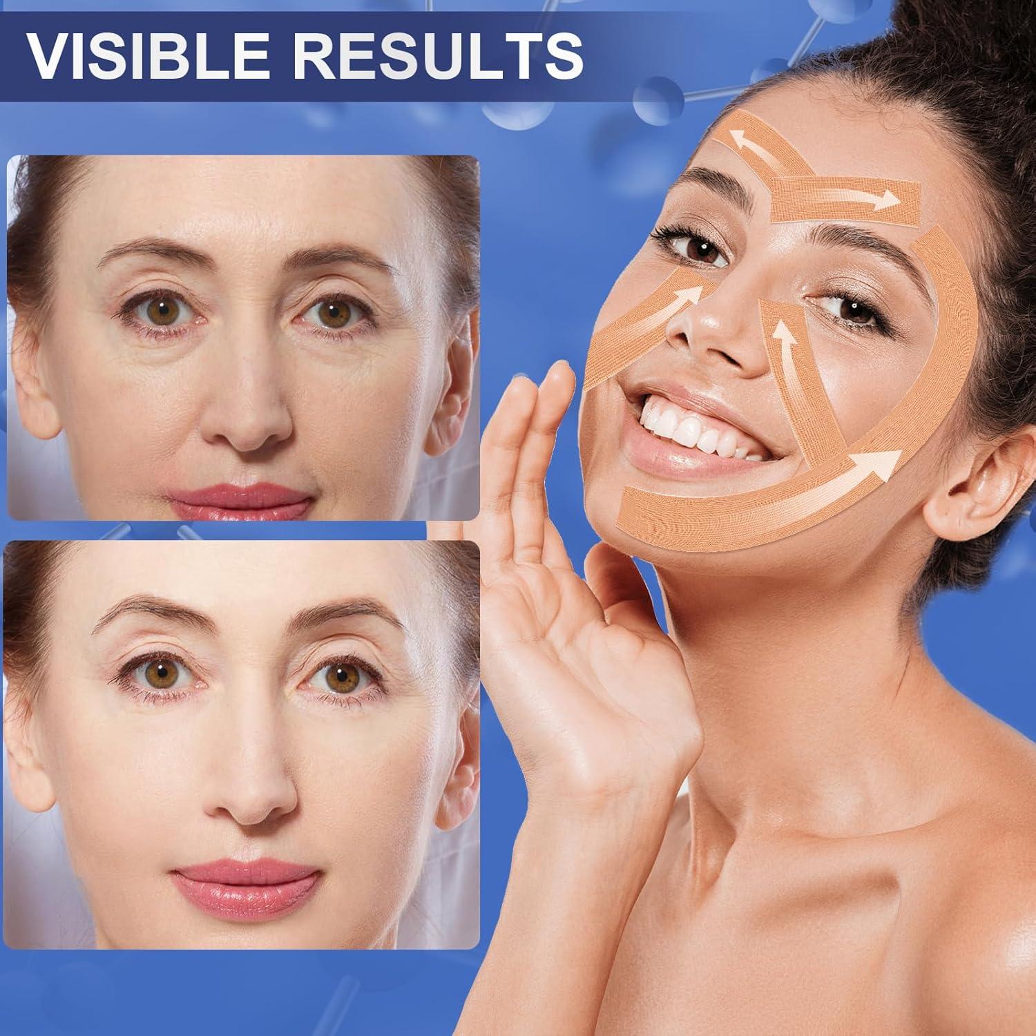 Anti Wrinkle Face Tape| Facial Myofascial Lift Tape for Skin| Wrinkle Tape for Face & Forehead| Facial Tape for Wrinkles| Anti Aging Tape for Wrinkles Overnight 2 Rolls