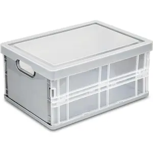 10 Quart Plastic Storage Bins With Lids, Clear Foldable and Stackable Containers Organize,Classroom Organization Tools (Grey) Boxes 2Pack Black