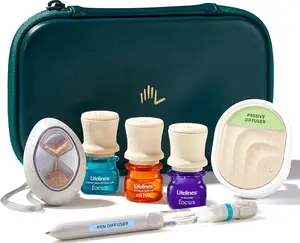 Lifelines Sensory Immersion Set - Aromatherapy Diffuser & Fidget Grounding Stone Set with Essential Oil Blends, Travel Case or Gift Box Options - Sensory Relaxation Gifts for Women & Men