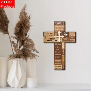 Inspirational Wooden Cross Wall Plaque with Psalm Scripture, Traditional Religious Decoration, Perfect for Home, Bedroom, Living Room，, versatile and suitable for Easter, Christmas, and Thanksgiving, Wooden Cross Decorations