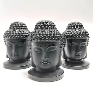 Buddha Head-Black Obsidian