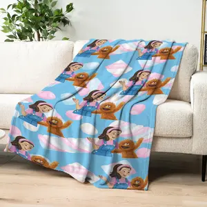 Soft Flannel Blanket Rachel Music Symbol Cartoon Design, Warm All-Season Multi-Purpose Throw for Living Room Bedroom Camping Travel