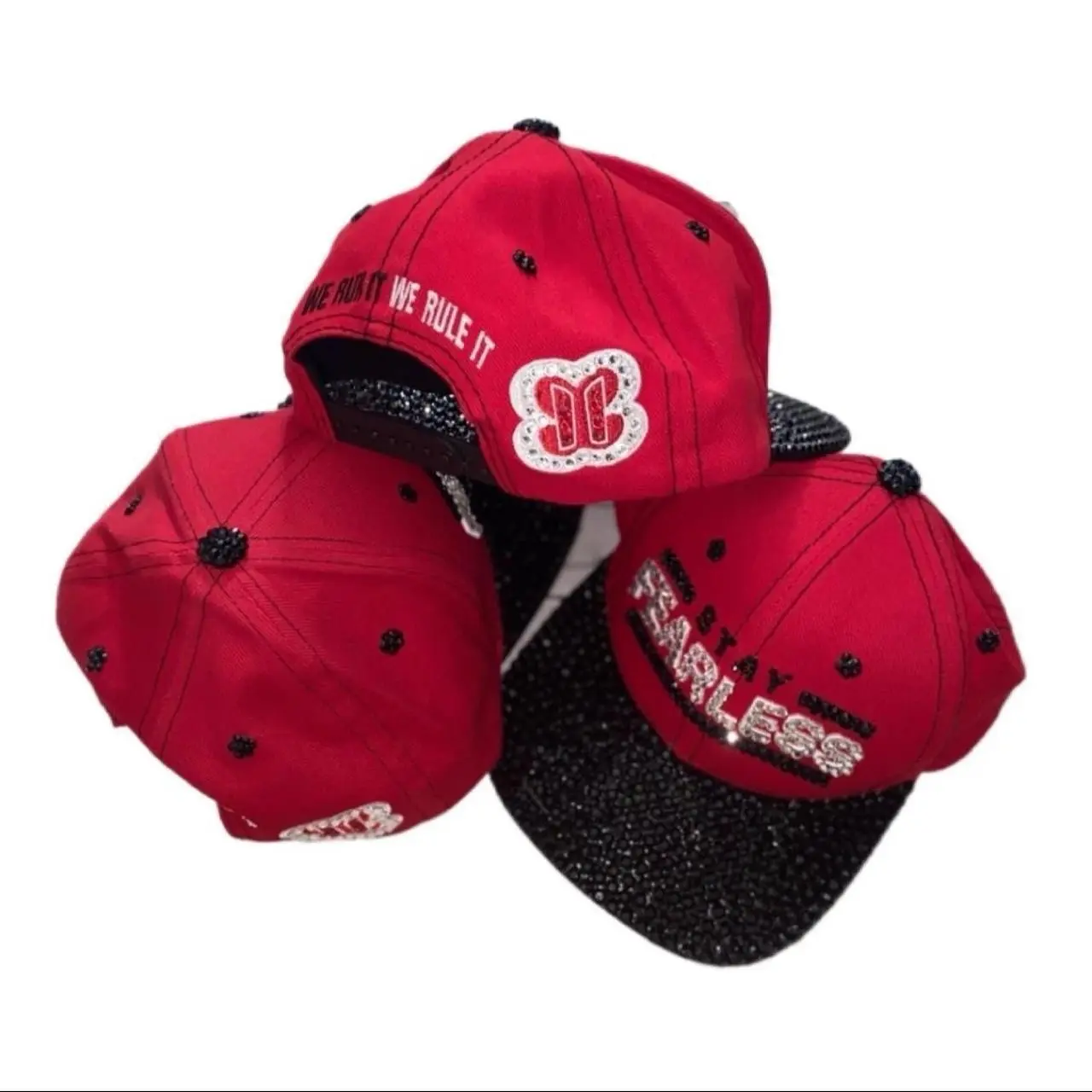 Nikki Bella Stay Fearless Rhinestone Red & Crystal Diamond WWE Hat New ICYBUNNYS | Nikki Bella Hats & Tops! The iconic sets  main image 3