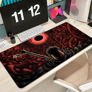 Guts sword in berserk Mouse Pad Design XXL 1000×500mm 900×400mm 800×400mm 600x300mm Large Gaming Mouse Pad - Extended Mousepad, Thick, Non-Slip Rubber Base Desk Mat with Precision Stitched Edges - Washable Large Desk Pad