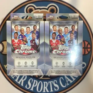 LOT OF 2 - 2025 Topps Chrome UEFA Hanger Boxes