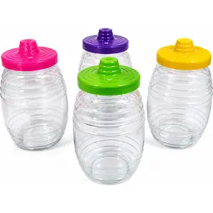 SPARC LIGHTING Mexican Style 32 oz Mini Plastic Barrel with Straw and Lid 4 Pack
