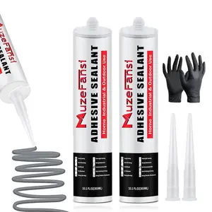Concrete Crack Filler and Sealant Self-Leveling, Fast Curing Cement Crack Filler Concrete Sealer Waterproof Caulking Glue for Cement-Based Gray(10.1 fl.oz, 2 Pack