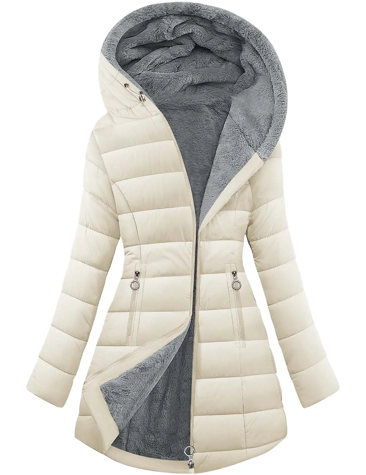 Women's Winter Windproof Fur Warm Slim Fit Down Jacket - Waterproof Long Ski Coat for Commuting Style Tops Women's Winter Windproof Fur Warm Slim Fit Down Jacket - Waterproof Long Ski Coat for Commuting Style Tops