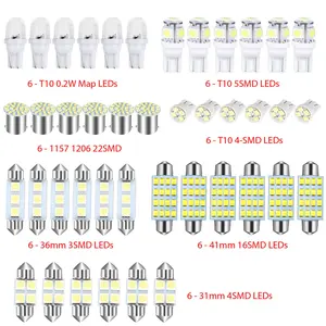 42PCS Car Interior LED Light Bulbs White Map Dome Door Trunk License Plate Kit US Stock