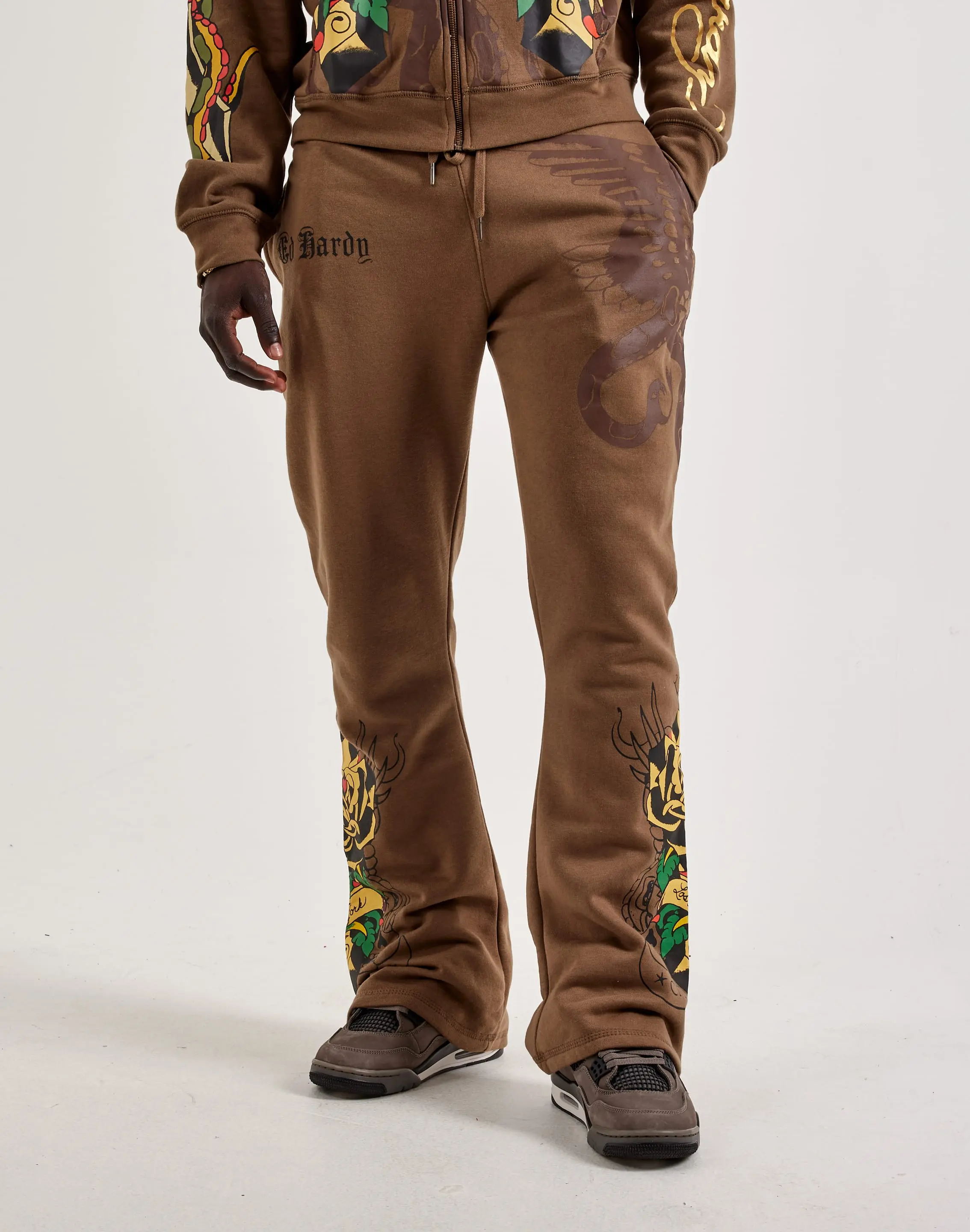 Mens Ed Hardy Bootcut Fleece Sweatpants