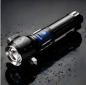 Bright  Tactical Flashlight with Window Breaker & Seatbelt Cutter High Lumen  Starting Camping  Work Light Multicolor Remote Control Christmas Set