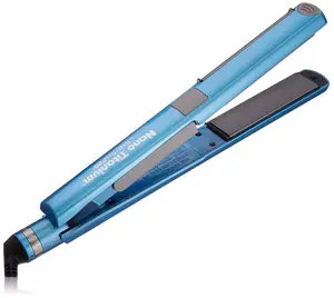 BaBylissPRO Nano Titanium Flat Iron Hair Straightener, 1" Curved Styler for Professional Salon Results and All Hair Types