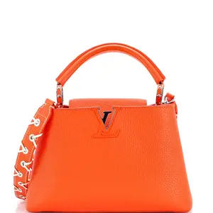 Pre-owned Louis Vuitton Leather Top Handle Bags Capucines Bag with Whipstitch Strap BB by Rebag