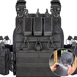 This versatile mollusknit vest features two 3-A pads and is adjustable in size for outdoor hunting and sports.