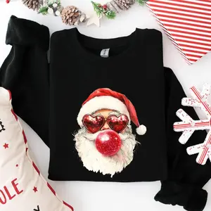 Santa Bubble Gum Christmas Gildan Graphic T-Shirt/Sweatshirt/Hoodie – Unisex Gift for Men & Women, Christmas Santa Sweatshirt, Funny Christmas Gifts, Xmas Bubble Gum Shirt, Santa Claus Christmas Sweater 53A