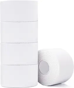 5-Pack White Athletic Sports Tape - Strong, No-Sticky-Residue Tape for Wrist, Ankle Support, Ideal for Gymnastics, Climbing