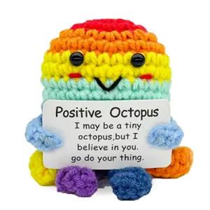 Valentine's Day Decoration Set, Front Squid Gift Heart Support, Squid Table Decor, Unisex Accessories, Crochet Squid Doll with Emotional Card, Octopus, Soft Cuddly Gift