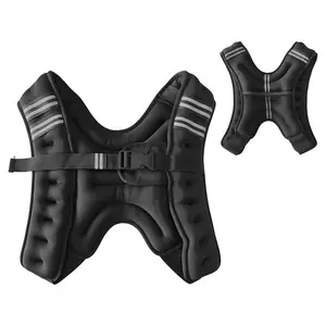 Adjustable Weighted Vest for Men and Women - Strength Training Vest with Reflective Stripes, Mesh Pocket