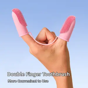 Pet Dental Cleaning Silicone Finger Brush, Removes Tartar & Plaque, Fresh Breath Oral Care Tool for Cats & Dogs, Easy-To-Use Design