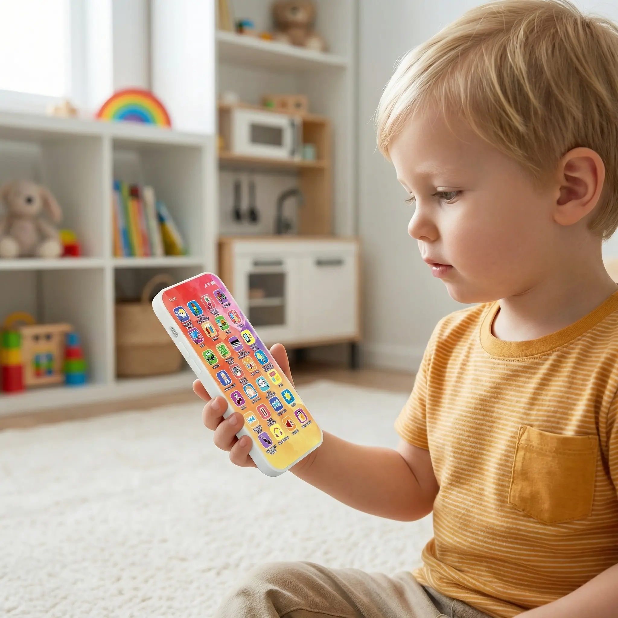 【leleyu】- Kids First Smart Phone Toy for Ages 1-6 | Screen-Free Educational Toy with 28 Interactive Keys, Music, Stories & Pretend Call | Montessori Talking Toy for Early Learning and Parent-Child Interaction