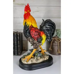 Ebros Gift Large Decorative Sunshine Country Barnyard Farm Rooster Chicken Figurine 13.5"H
