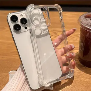 Clear Phone Case with Card Slot, Anti-drop Phone Protector Cover, Phone Accessories Compatible with iPhone 6 7 8 X XR XS 11 12 13 14 15 Pro Max, Casing