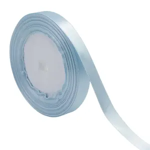 Blue Satin Ribbon Roll, Flower Bouquet Ribbon, Gift Wrapping, Wedding Decorations, Handmade Craft Supplies