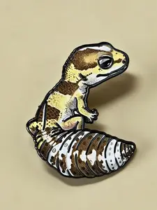 Creative Lizard Brooch Pin, Cute Leaf Print Accessory, Casual Bag Charm, Unisex Fashion Jewelry, Men, Perfect Gift for All Occasions