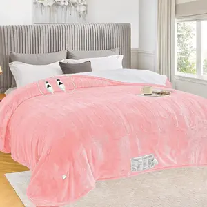 Heated Blanket Electric Queen Size 84"X90" Dual Control, Heating Blanket with 10 Heat Levels 1/2/4/6/8 Hours Auto-Off,Sherpa Warm Christmas Blanket,Light Pink