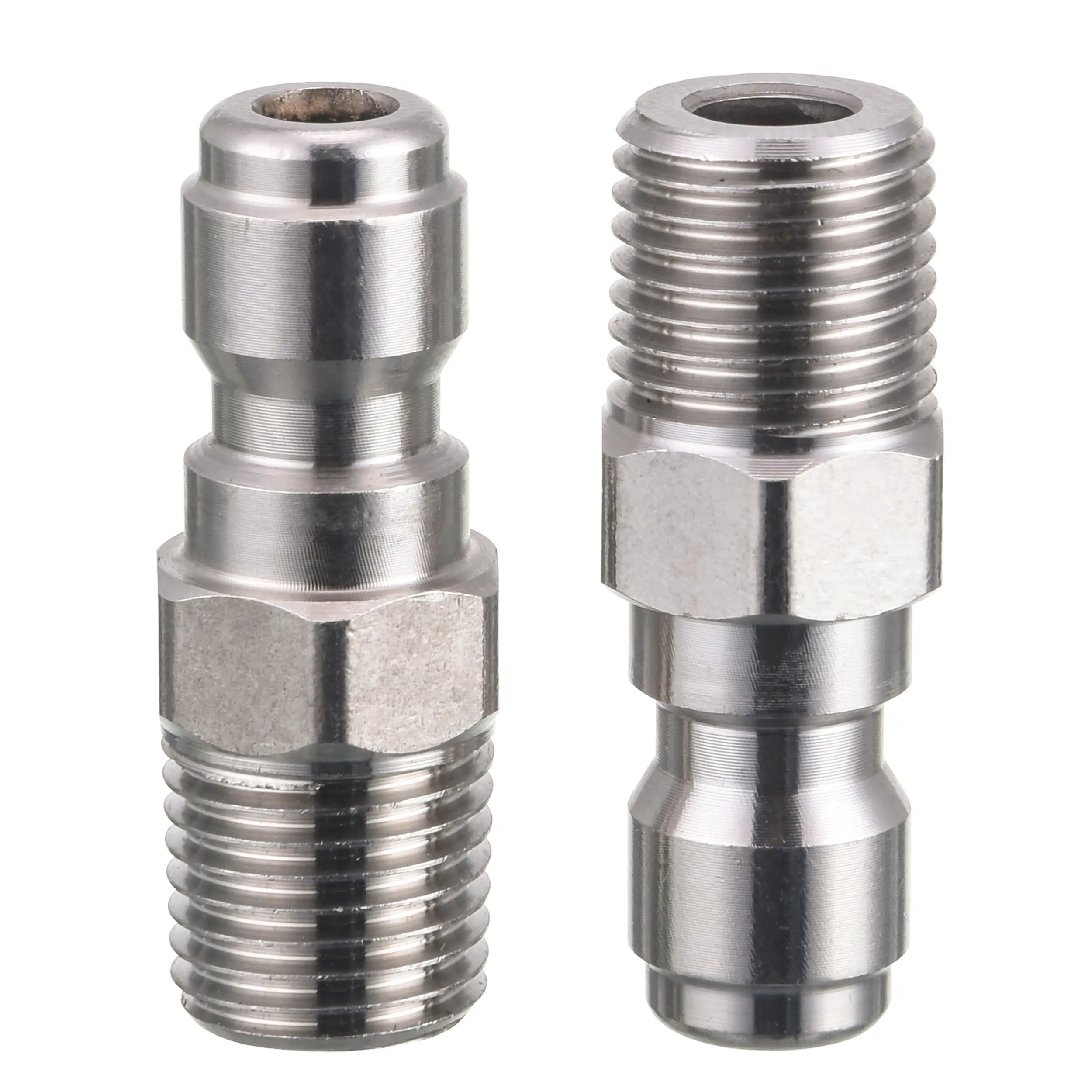 RIDGE WASHER 2-Pack Pressure Washer Couplers - 1/4’’ Male NPT Fitting, 5000 PSI Sewer Jetter Nozzles, Garden Hose Connector, Stainless Steel Hose Adapter, High-Pressure Wand Attachment, Quick Connect Parts (Long Service Life) (DealsForYouDays)