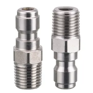 【fathersdaygift】RIDGE WASHER Pressure Washer Couplers, 1/4 Quick Connect Plug, Male NPT Fitting, 5000 PSI, 2 Pack, , Garden Hose Connector