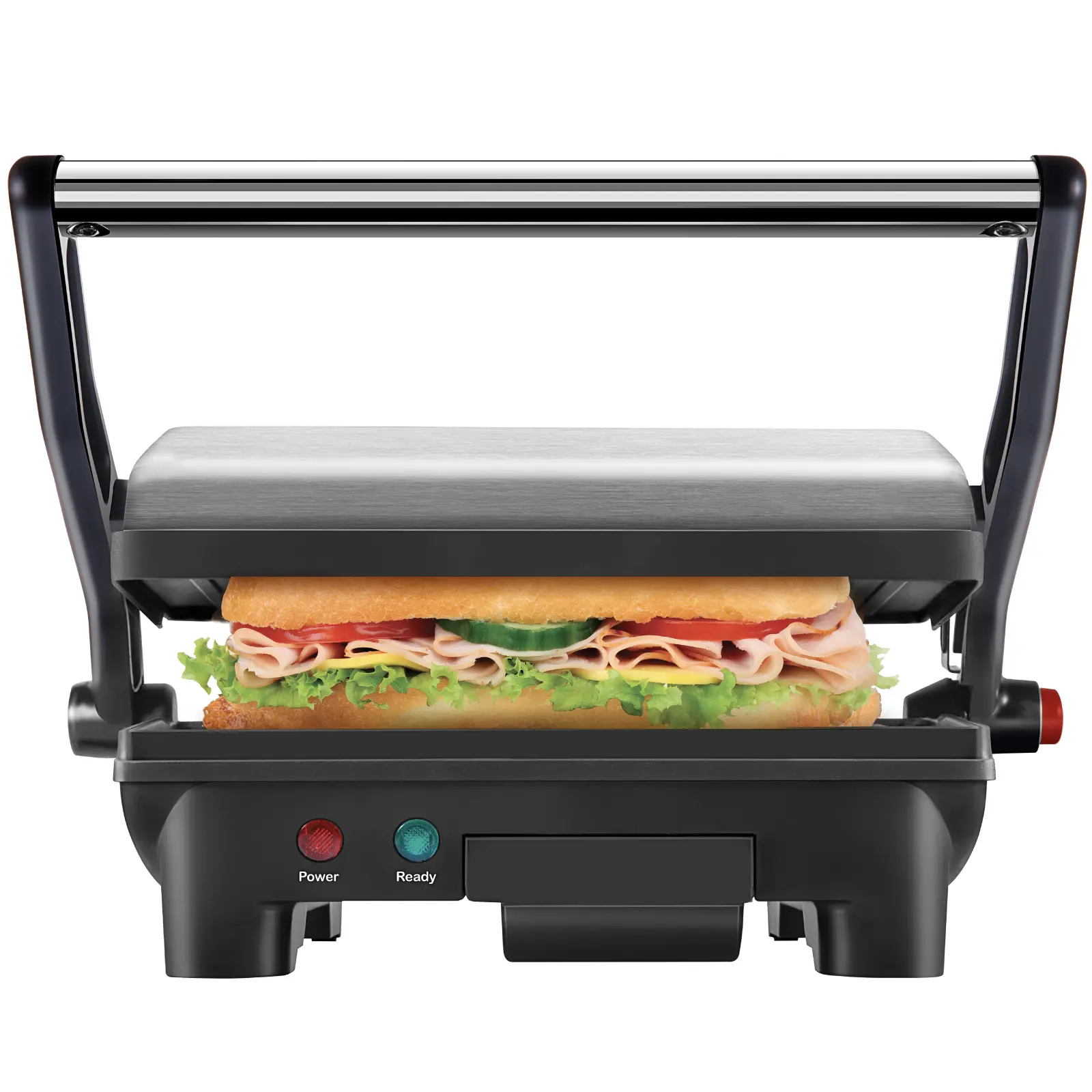 Chefman 3-in-1 Panini Press & Grill, 2-Slice Non-Stick, Opens Flat - Stainless Steel Chefman 3-in-1 Panini Press & Grill, 2-Slice Non-Stick, Opens Flat - Stainless Steel