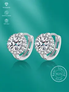Women's S925 Silver Zircon Earrings, Hypoallergenic Jewelry Gift for Women, Perfect for Wedding & Anniversary Celebrations