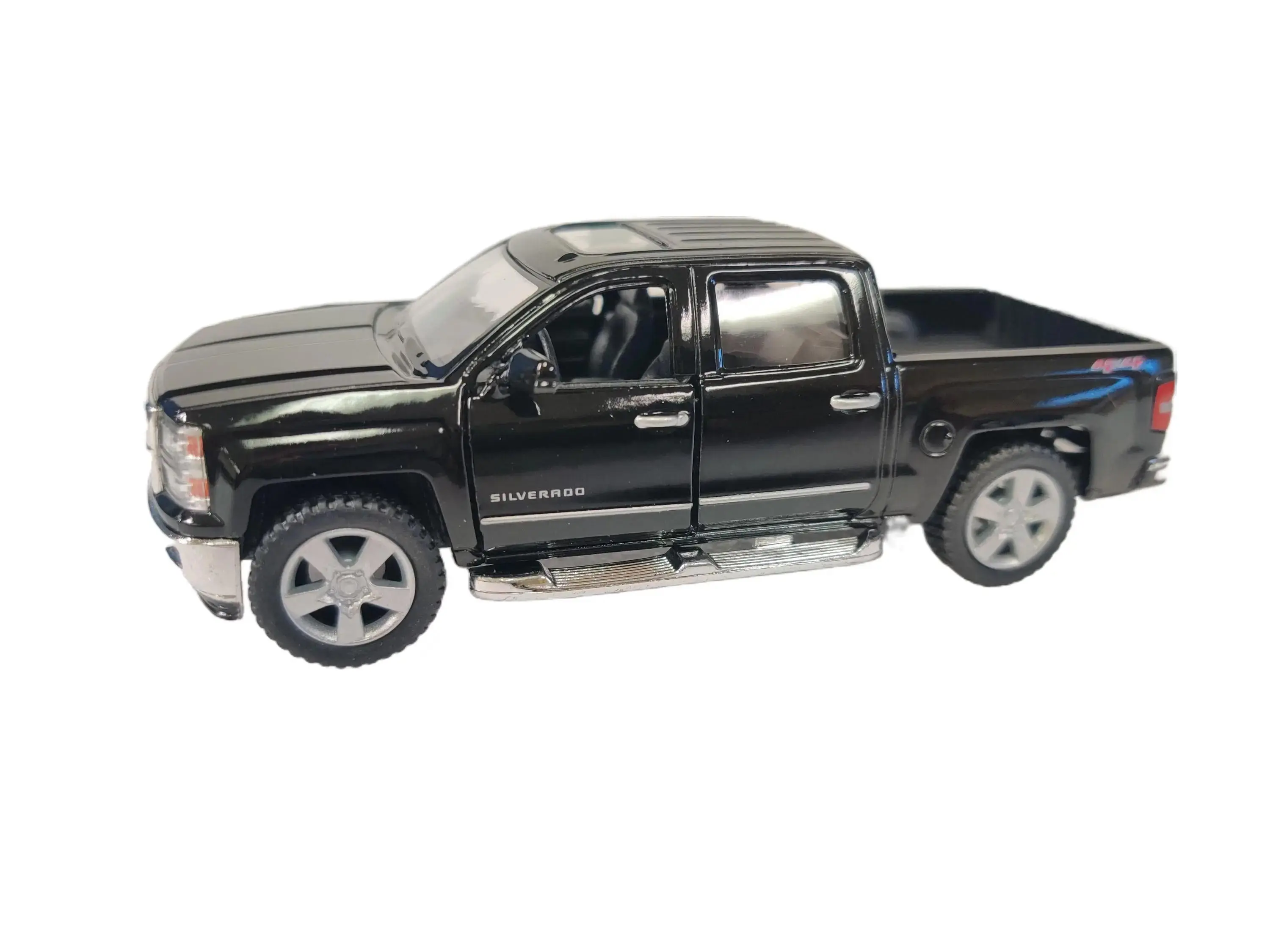 KINSMART: 2014 Chevrolet Silverado 1:46 Scale Die Cast Metal Toy Truck with Openable Doors & Pull-Back Action, Officially Licensed