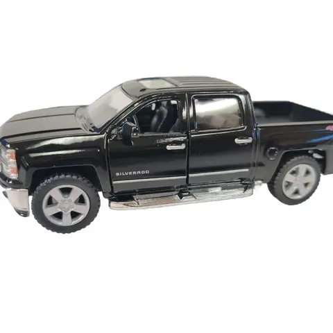 KINSMART: 2014 Chevrolet Silverado 1:46 Scale Die Cast Metal Toy Truck with Openable Doors & Pull-Back Action, Officially Licensed