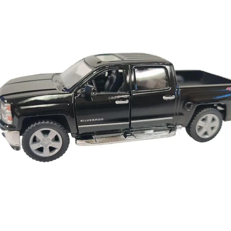 KINSMART: 2014 Chevrolet Silverado 1:46 Scale Die Cast Metal Toy Truck with Openable Doors & Pull-Back Action, Officially Licensed